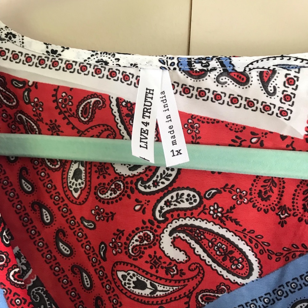 Paisley Patchwork Boho Peasant Cropped Blouse Plu… - image 3